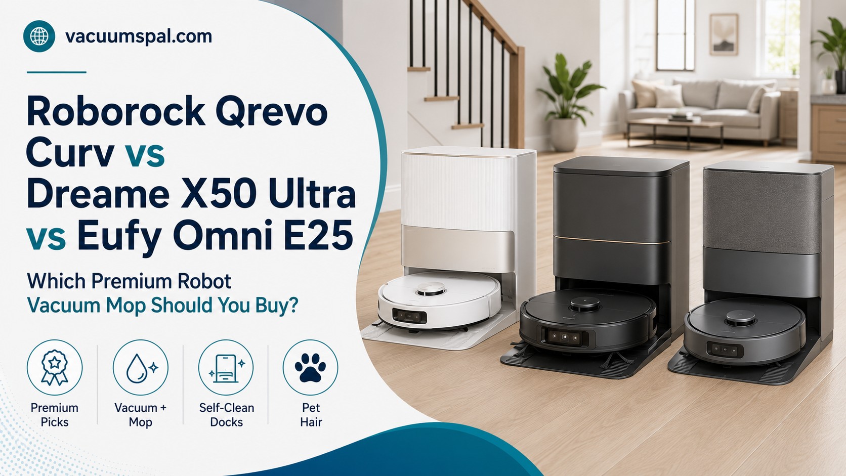 Roborock Qrevo Curv vs Dreame X50 Ultra vs Eufy Omni E25