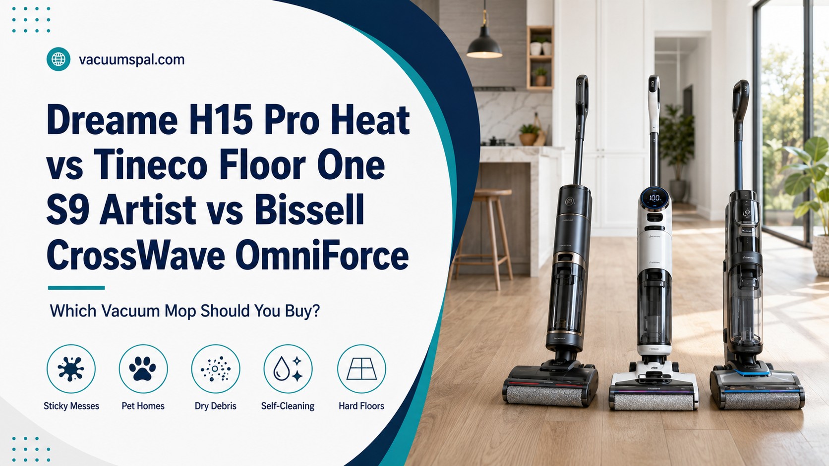 Dreame H15 Pro Heat vs Tineco Floor One S9 Artist vs Bissell CrossWave OmniForce