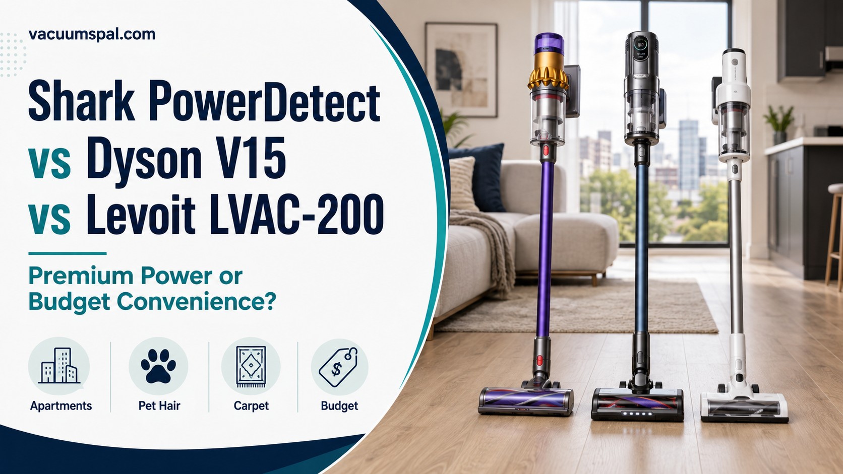 Shark PowerDetect vs Dyson V15 vs Levoit LVAC-200